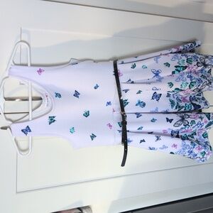 Knitworks White Dress with Butterfly Accents